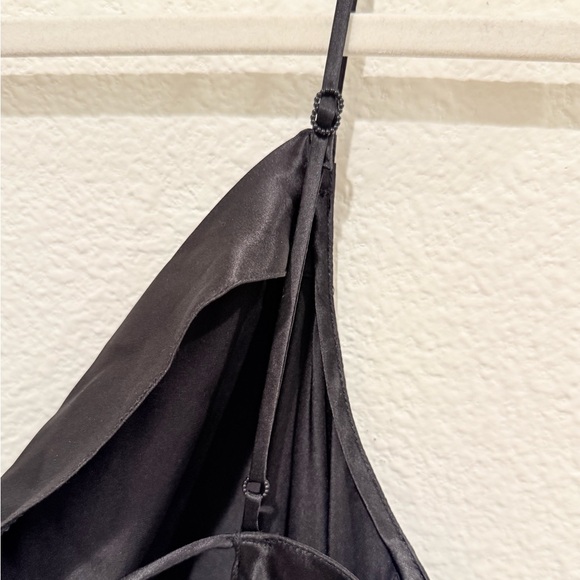 Victoria's Secret 100% Silk black Maxi slip dress cowl neckline Large - Picture 4 of 9